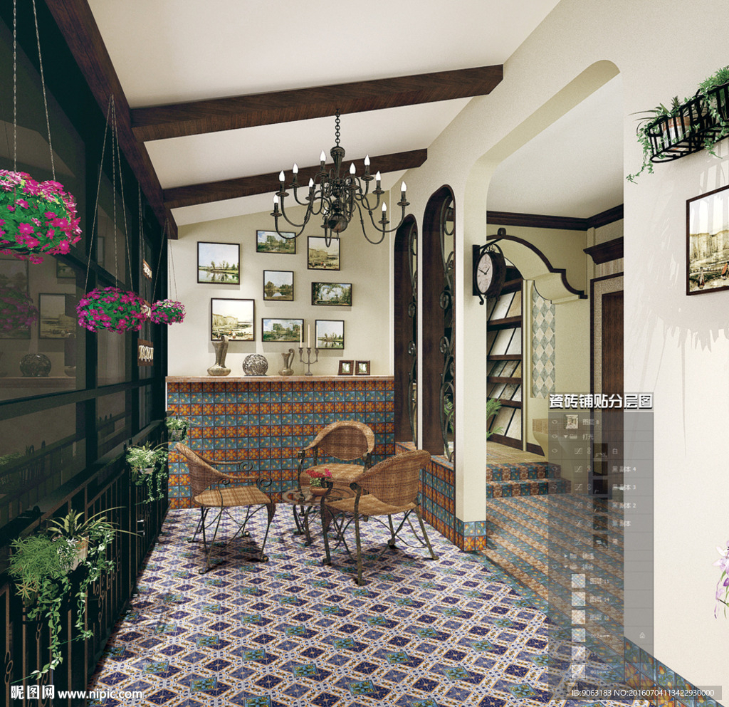 家装瓷砖铺贴分层