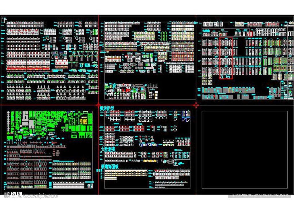 厨房完整模板图库图块