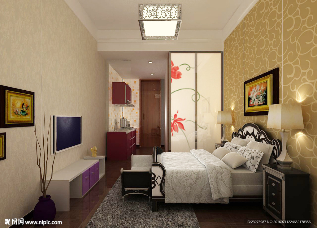 小户型设计效果3D模型