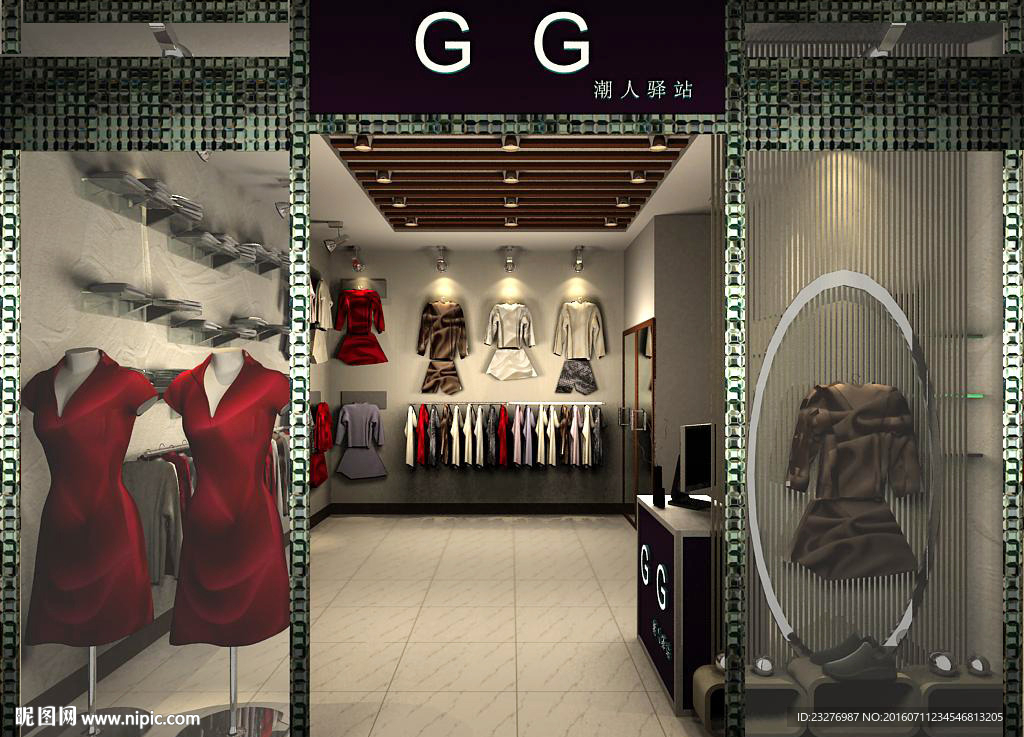 服装店设计效果3D模型