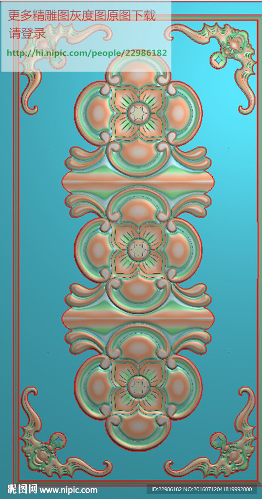 蝙蝠四角梅花洋花精雕图门上花