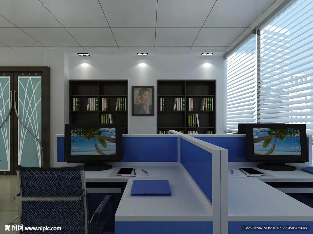 办公室设计效果3D模型
