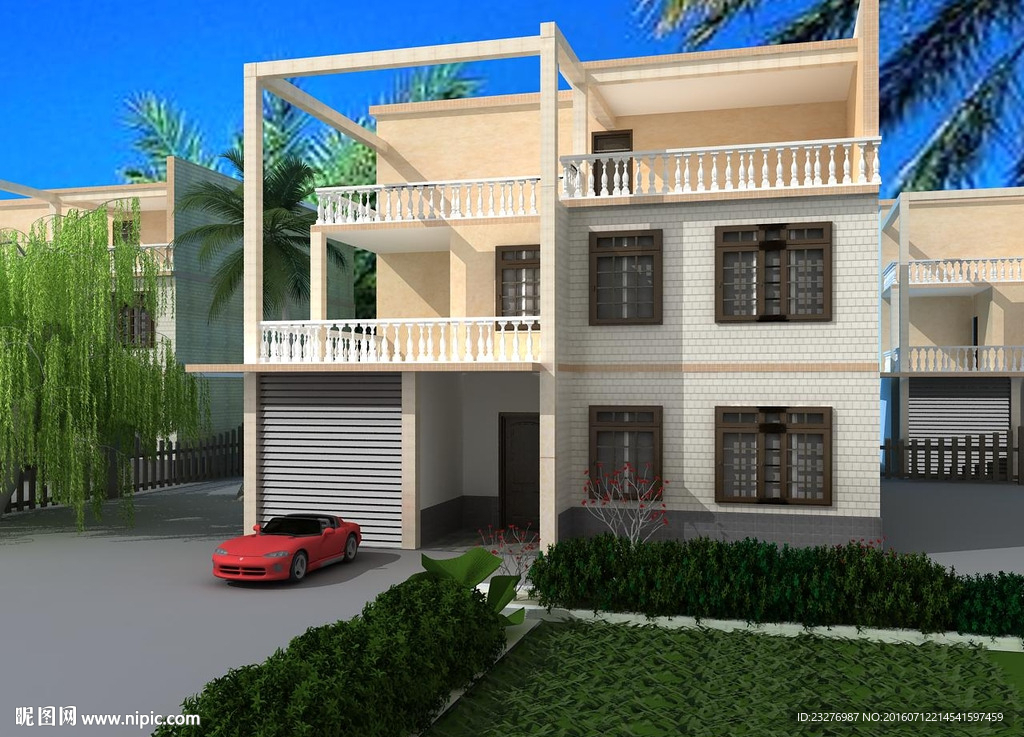 别墅设计效果3D模型