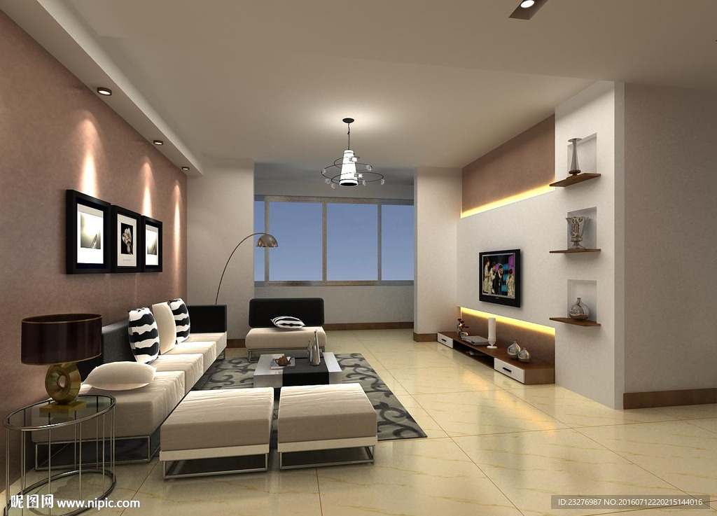 客厅设计效果3D模型