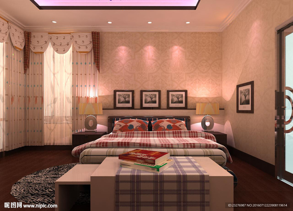 客卧设计效果3D模型