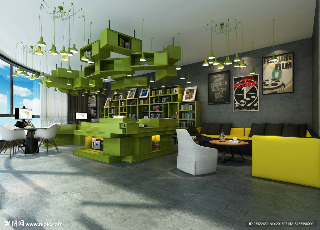 书吧 工业风 阅读室