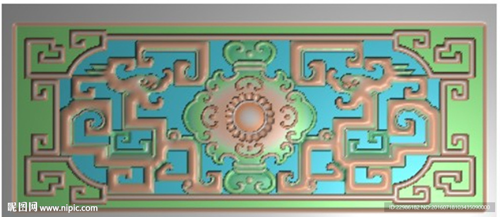 草龙如意镂空沙发背板精雕图