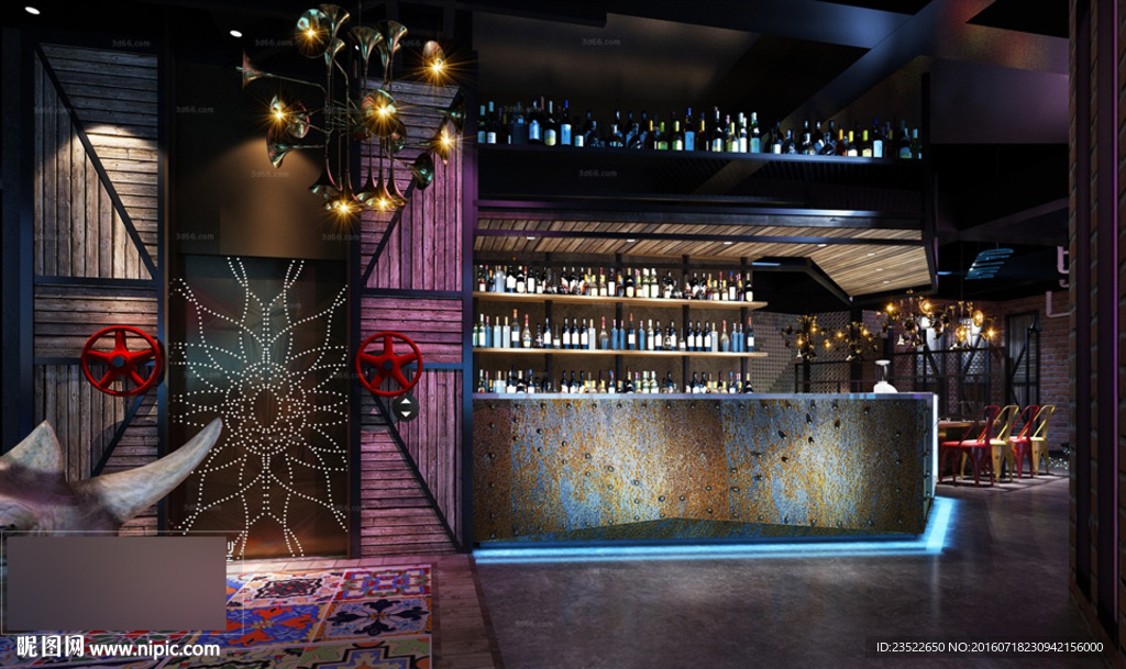 工业风酒吧前台