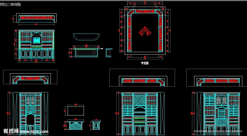 别墅酒柜酒窖CAD设计方案