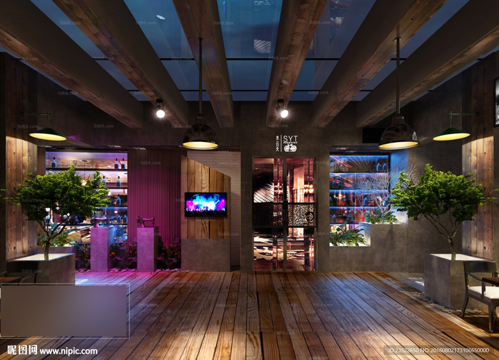 工业风店面 过道动画