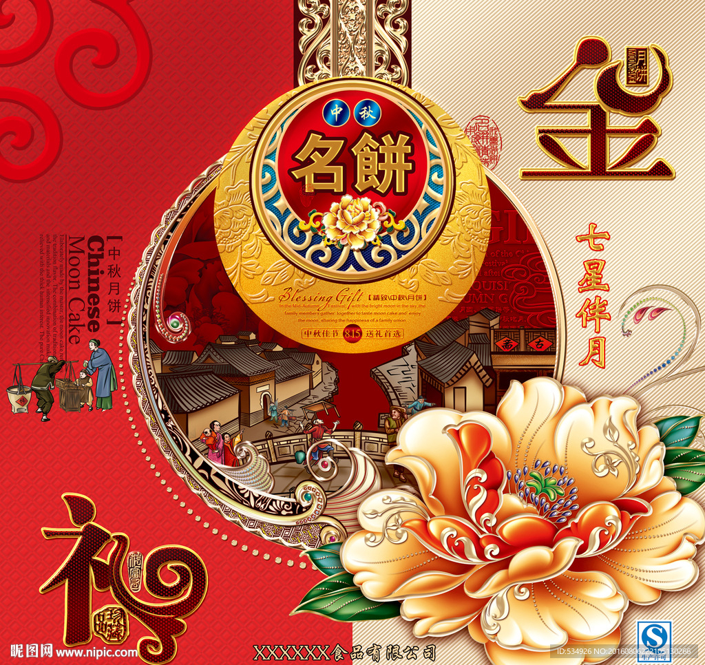 月饼盒   平面图