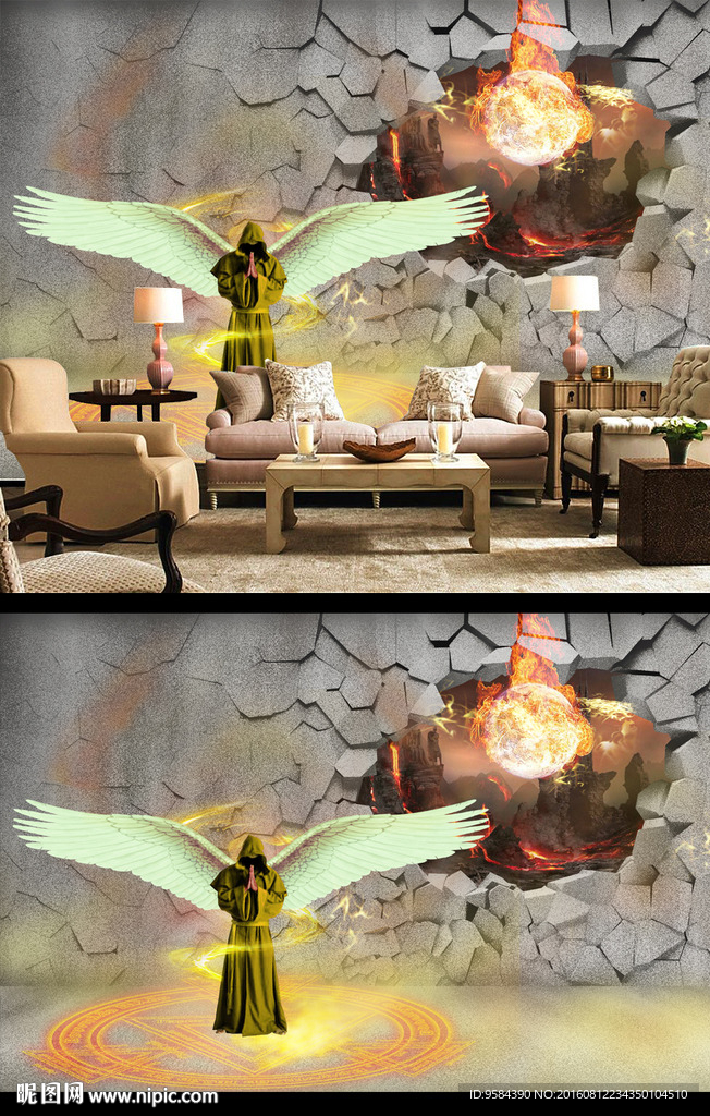 3D动漫卡通电视背景墙