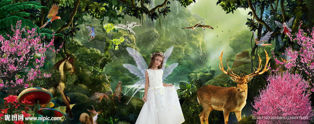 唯美梦幻宽屏儿童写真模板