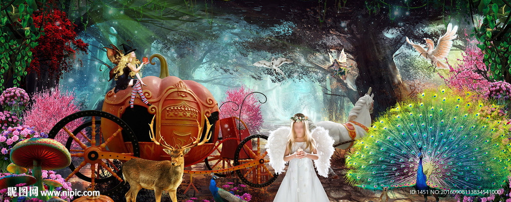 唯美梦幻儿童乐园写真模板