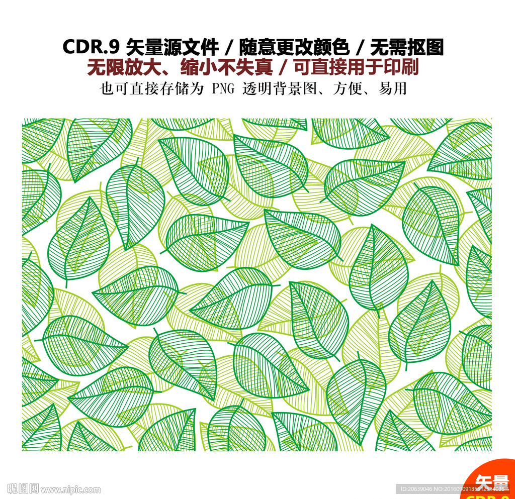 精美手绘树叶花边背景矢量图