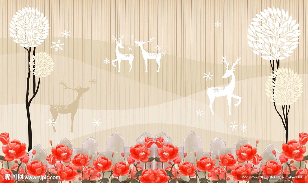 麋鹿背景墙