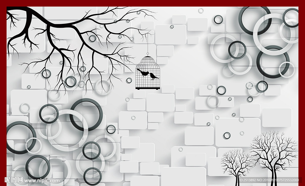 爱侣现代家居简约电视背景墙壁画