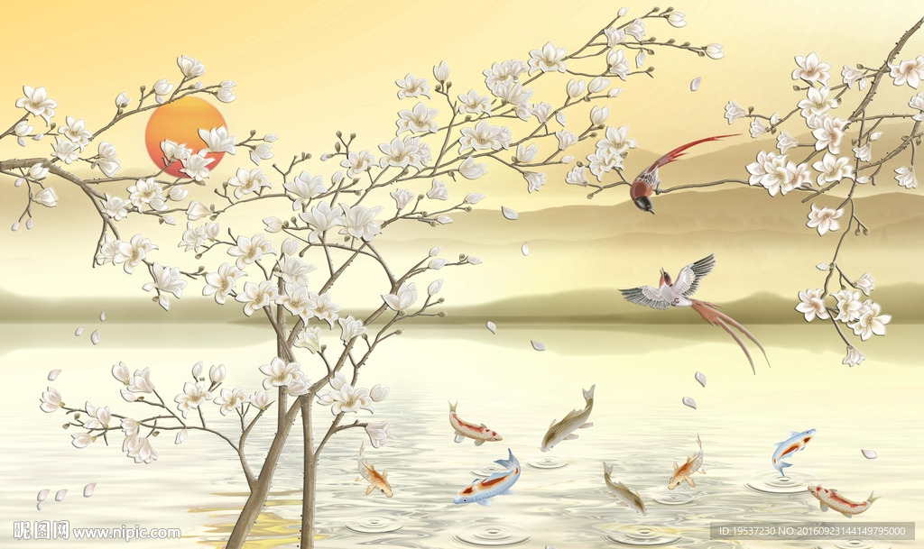 复古花鸟装饰画