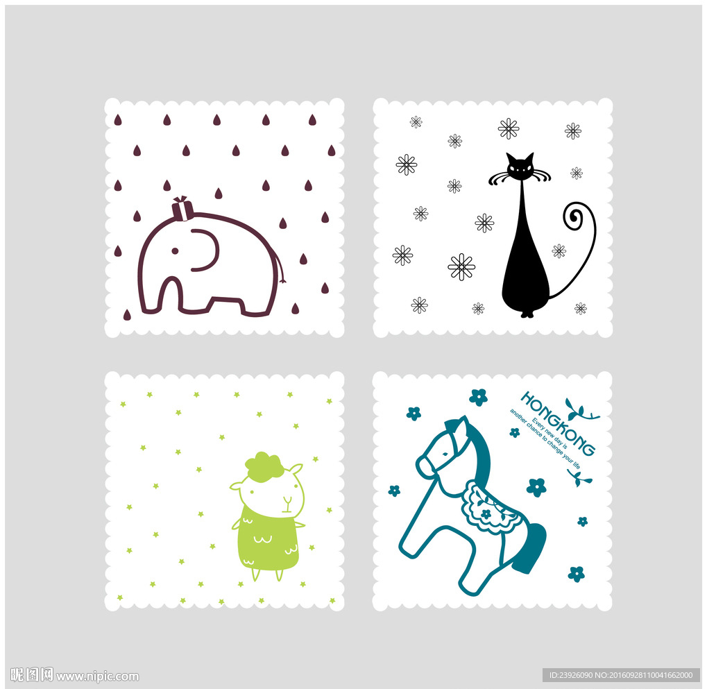 手绘眼镜布矢量图