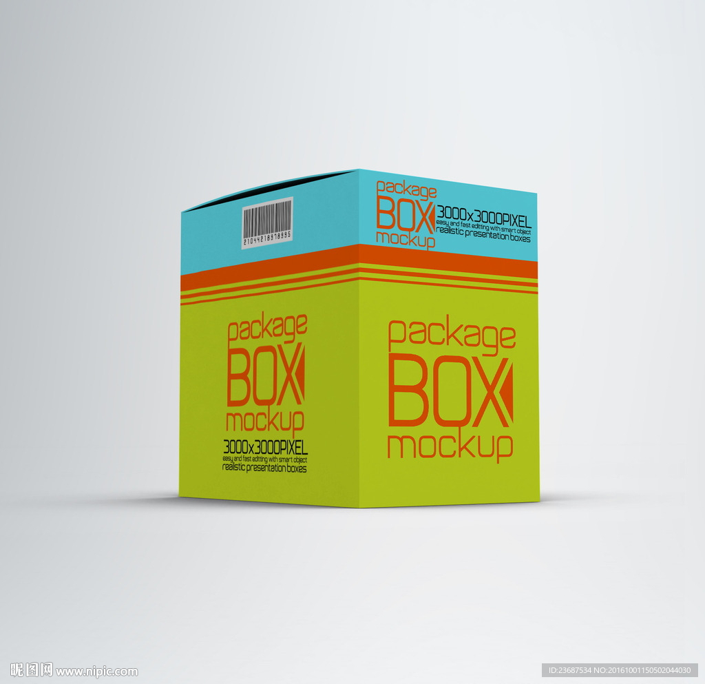 智能贴图模版包装效果图