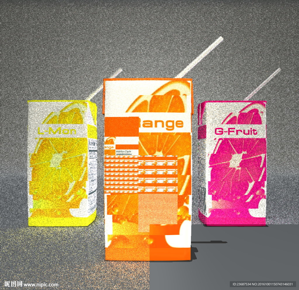 包装贴图效果图