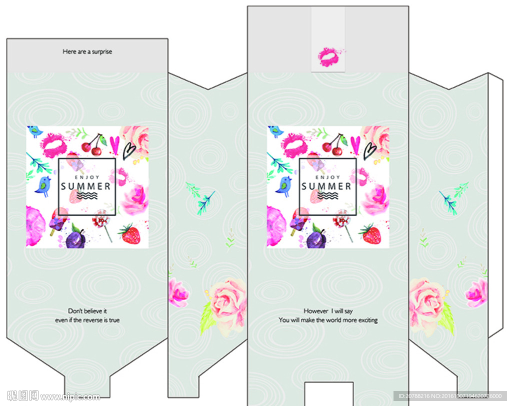 清新花卉包装袋子示意图