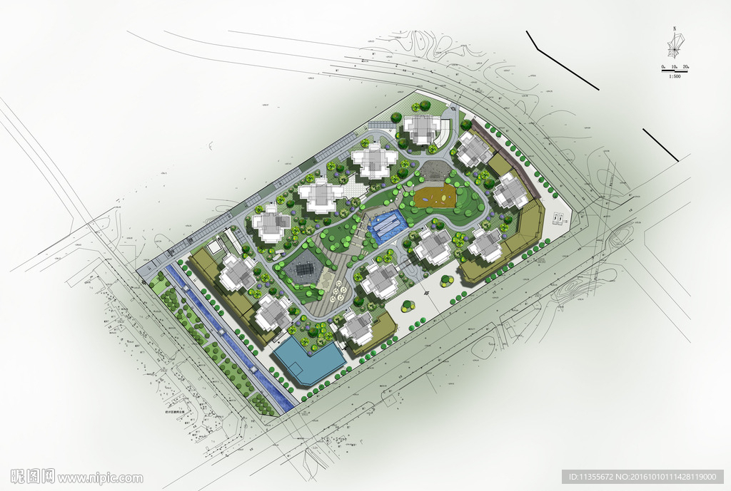 小区规划彩色平面图