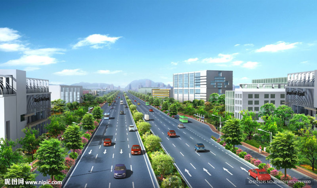 道路高清psd分层效果图