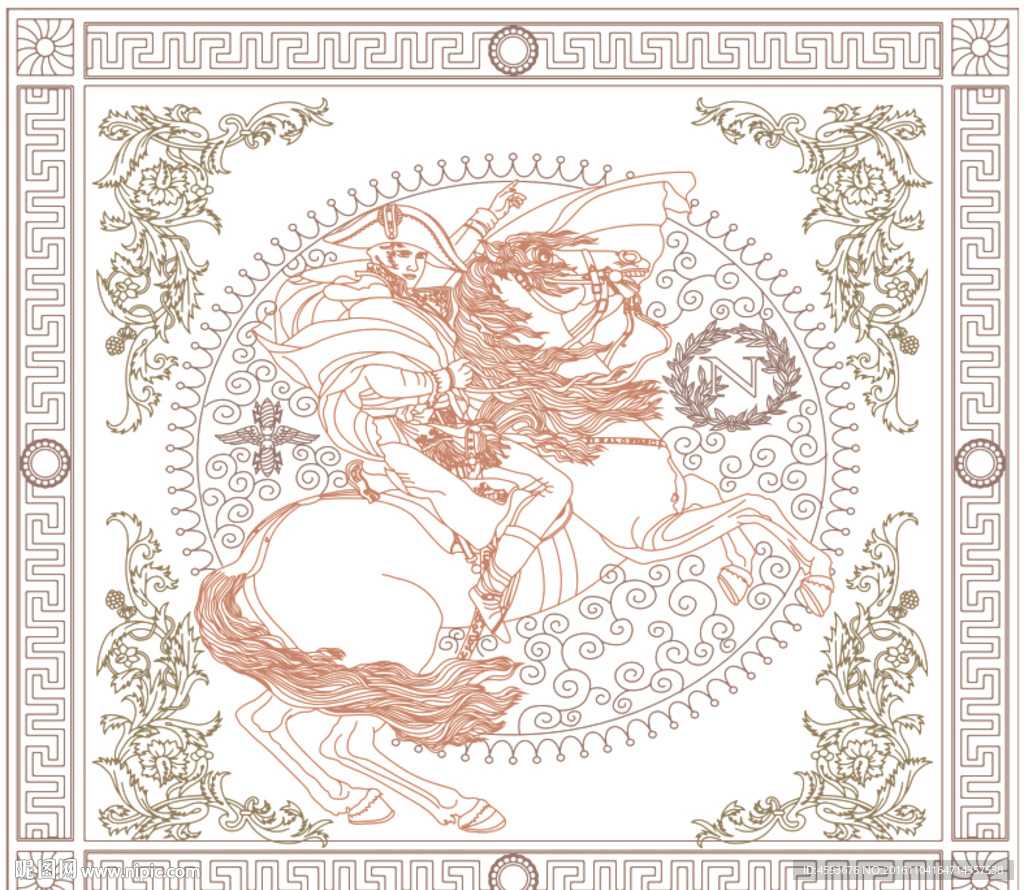 拿破仑硅藻泥图案