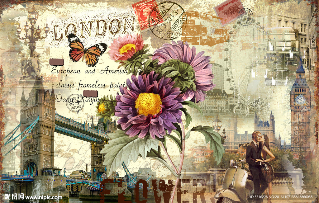 欧式复古装饰画