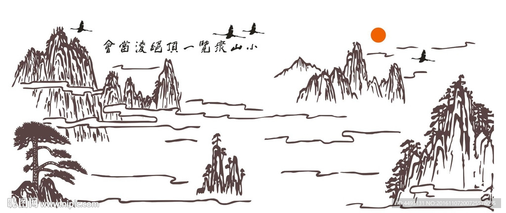 硅藻泥花纹 会当凌绝顶