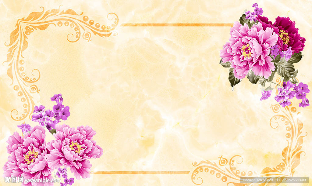 欧式花朵花纹背景墙