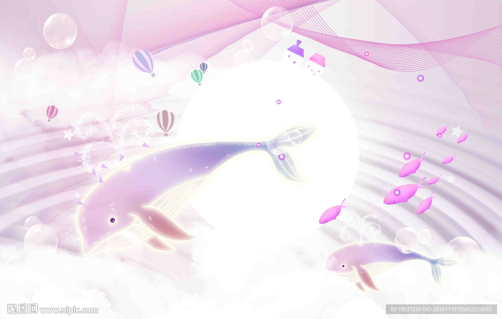 温馨海洋派对插画