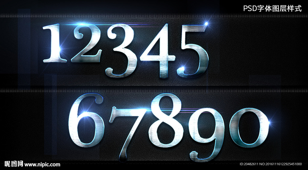 字体图层样式－数字