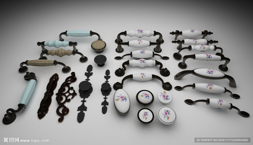 欧式五金橱柜衣柜抽屉门拉手大全