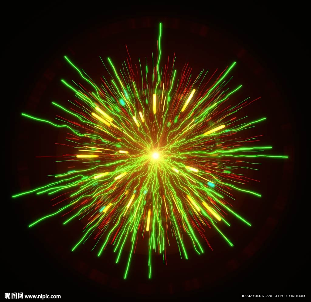 爆炸绿色光系粒子游戏特效