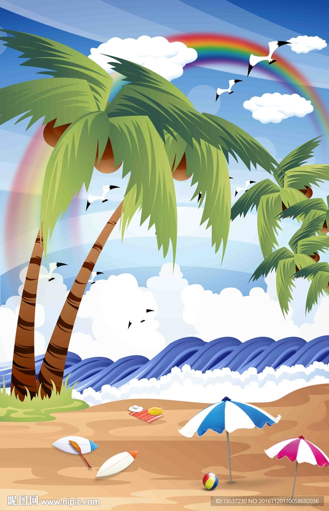 夏威夷沙滩玄关背景