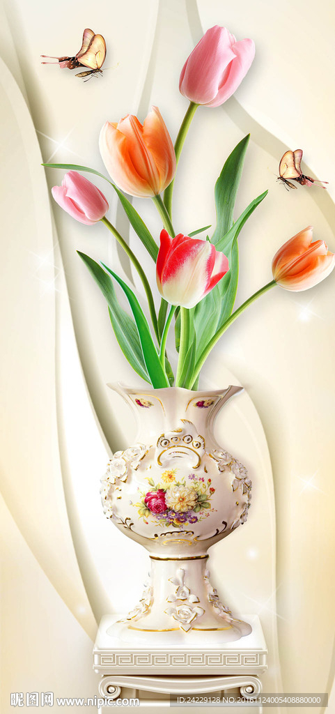 郁金香欧式花瓶玄关