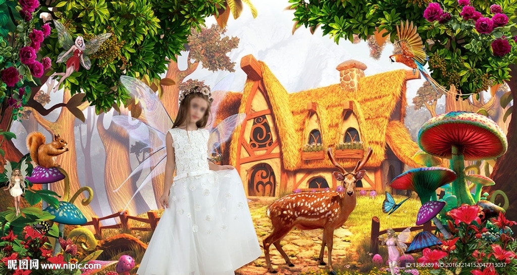 森林童话世界梦幻写真背景