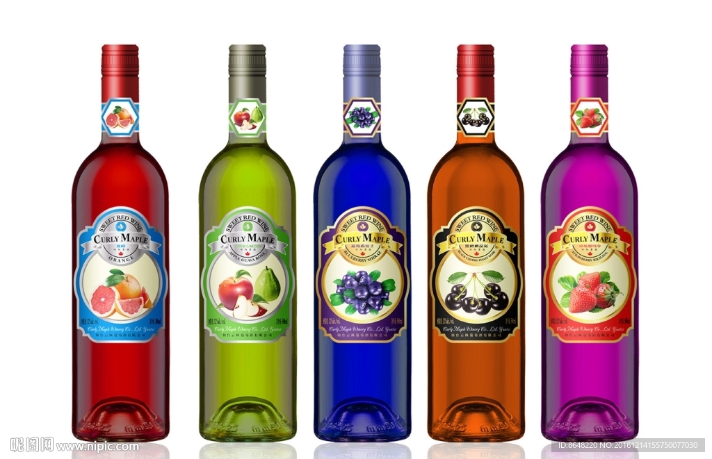 烟台云枫冰果酒瓶贴（平面图）