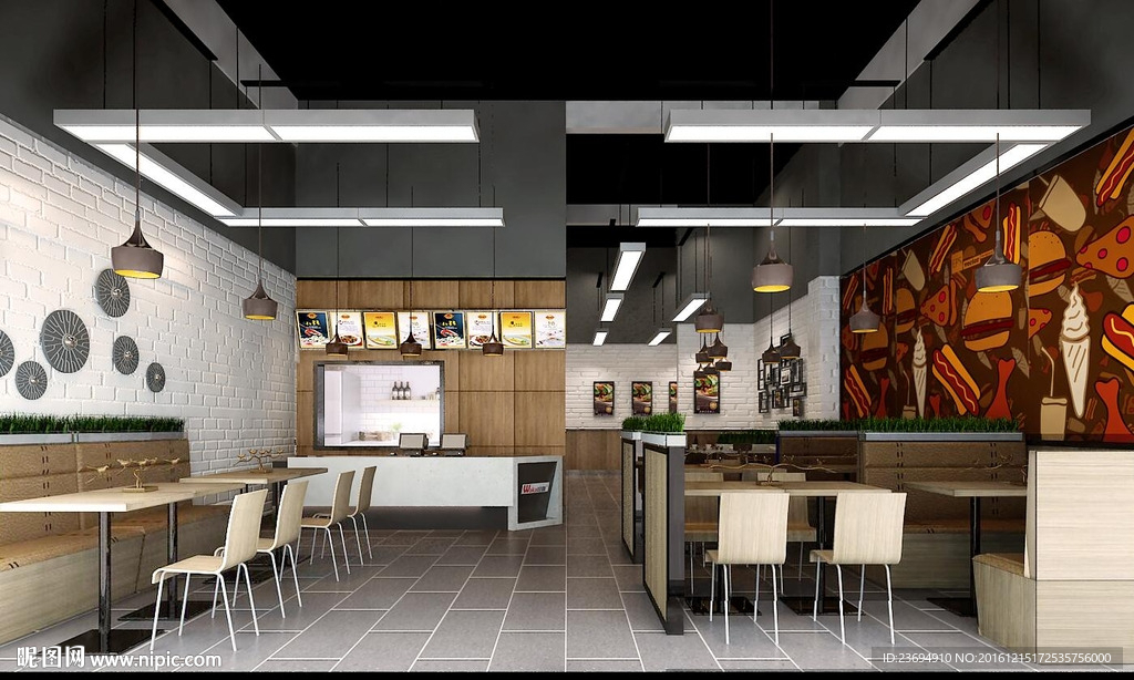 餐厅餐馆店铺设计3dmax模型