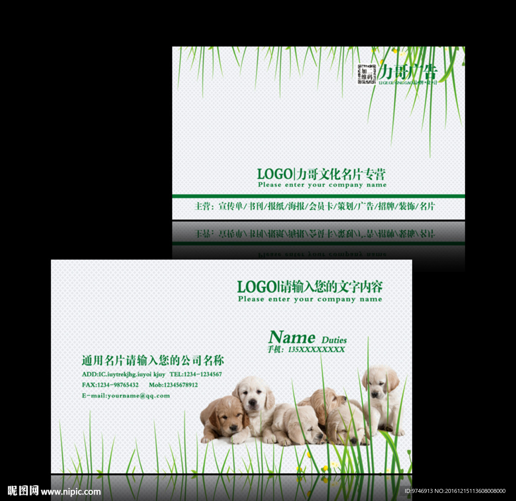 宠物名片模版