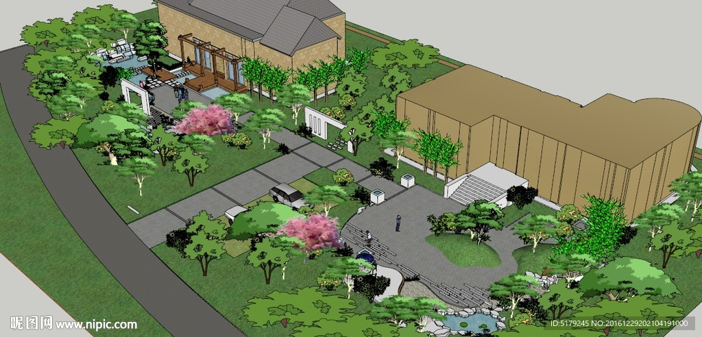 草图大师SU公园广场环境图片