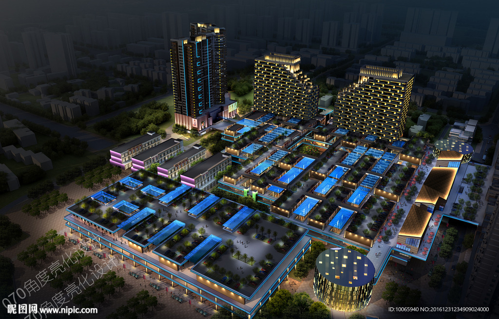 商业建筑灯光设计夜景亮化设计