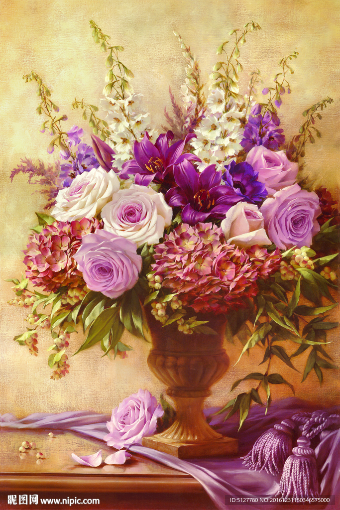 静物牡丹油画  摄影