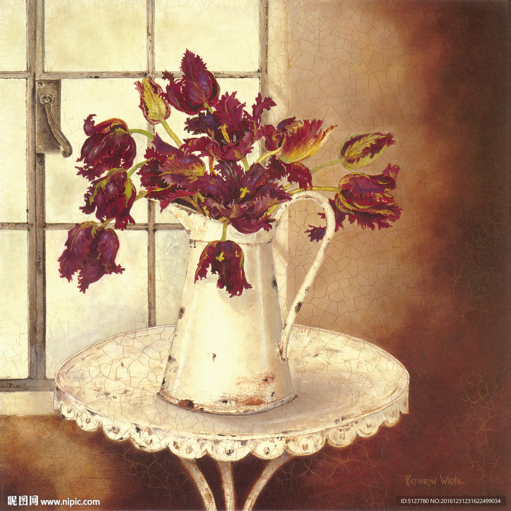 花卉 油画 装饰画 静物 欧美