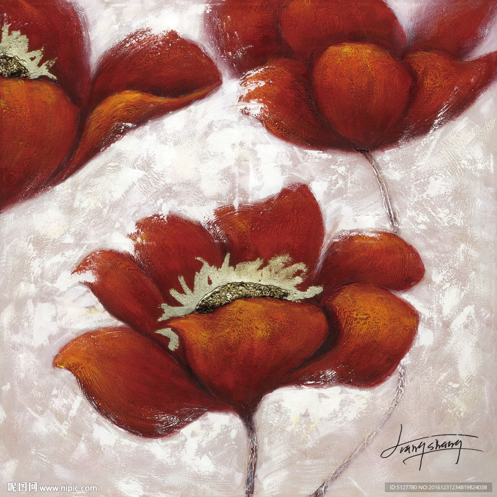 花卉 油画 装饰画 静物 欧美