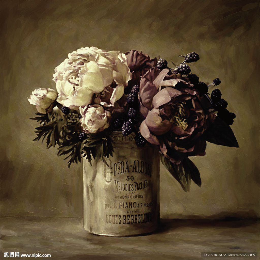 花卉 油画 装饰画 静物 欧美