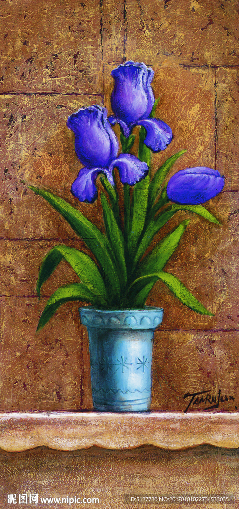 花卉 油画 装饰画 静物 欧美