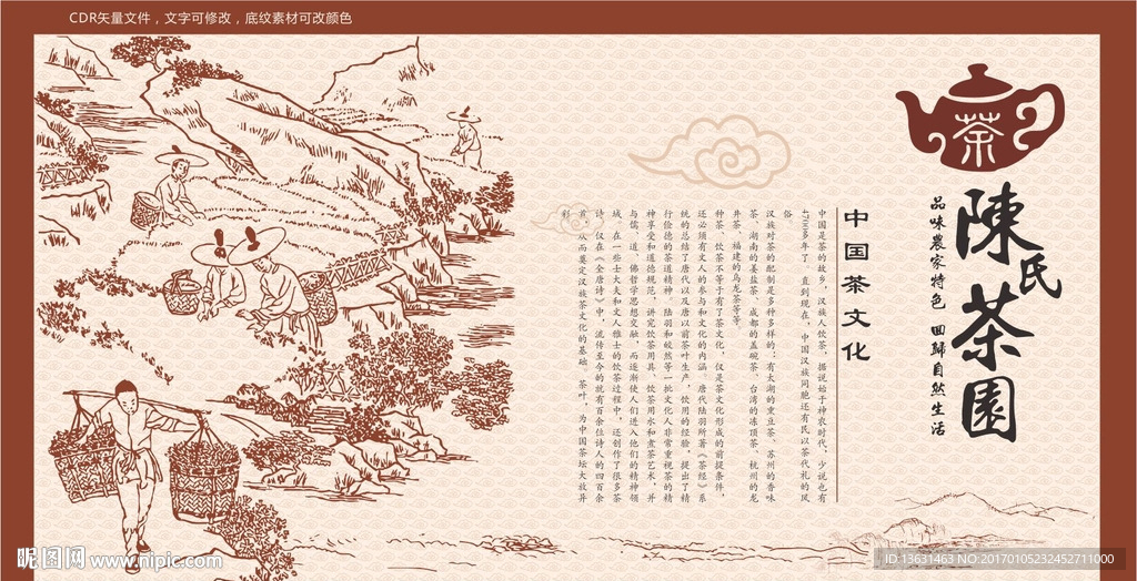 陈氏茶园底纹素材下载图片